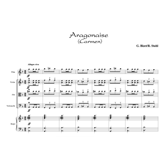 Bizet - Carmen - Fantaisie pour harpe, flûte et trio à cordes