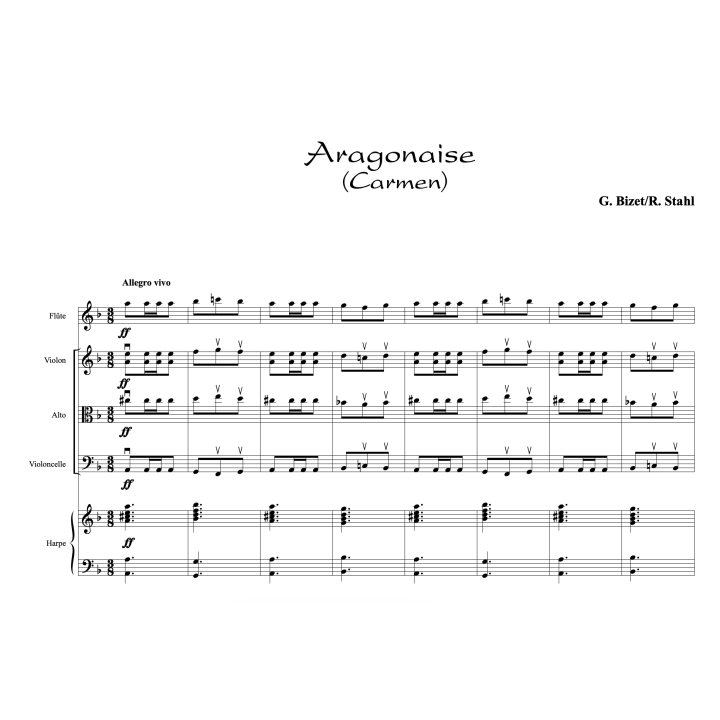 Bizet - Carmen - Fantaisie pour harpe, flûte et trio à cordes