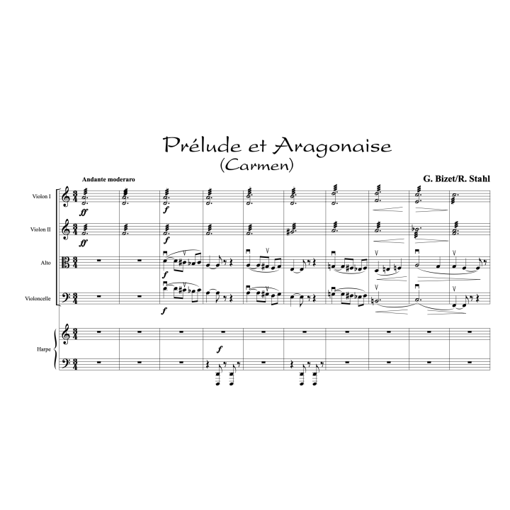 Bizet - Carmen - Fantaisie pour quatuor et harpe