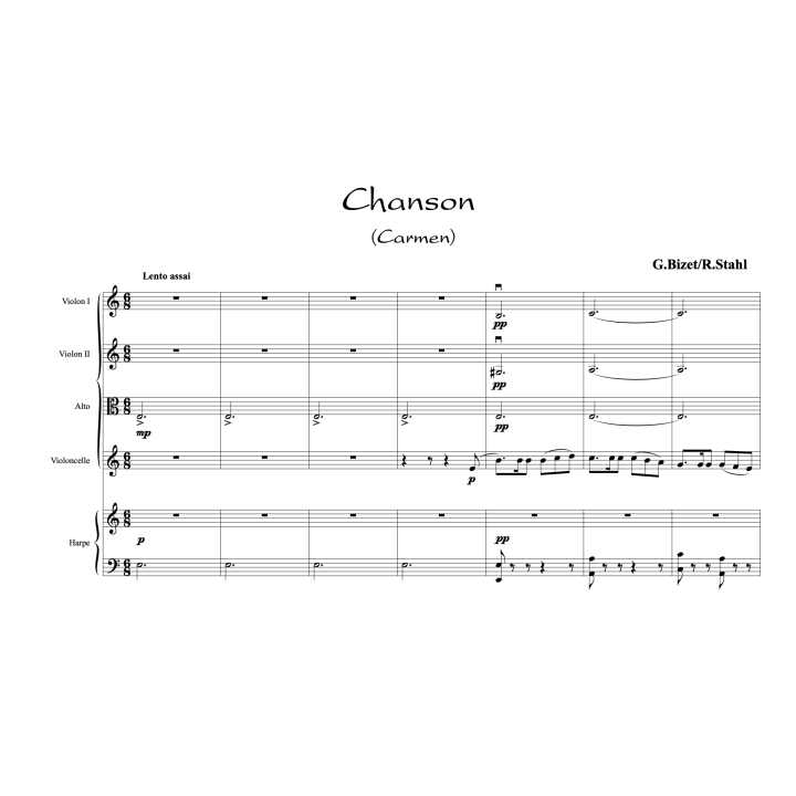 Bizet - Carmen - Fantaisie pour quatuor et harpe