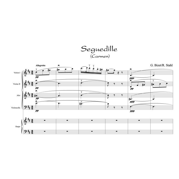 Bizet - Carmen - Fantaisie pour quatuor et harpe