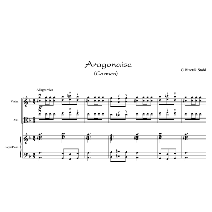 Bizet - Fantaisie sur des airs de Carmen pour violon, alto et harpe