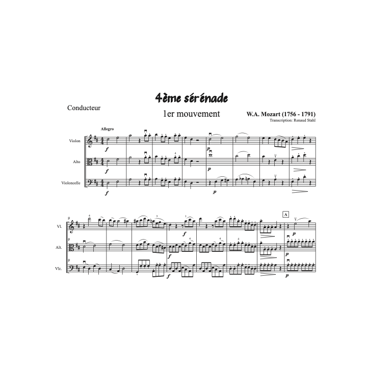 Mozart - Sérénade n°4 - Trio à cordes