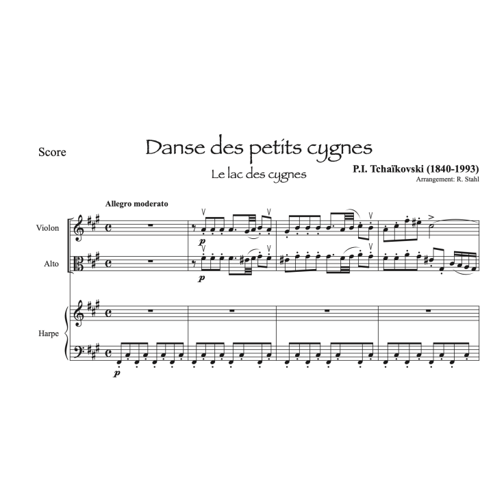 Tchaïkovski - Le lac des cygnes - Suite pour violon alto et harpe