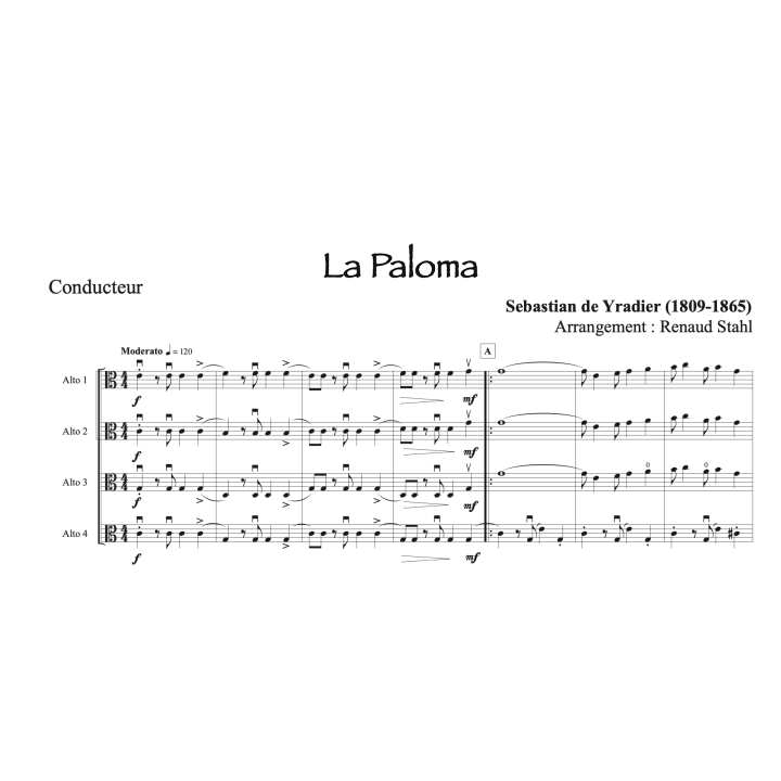 La Paloma - Tango pour ensembles d'altos
