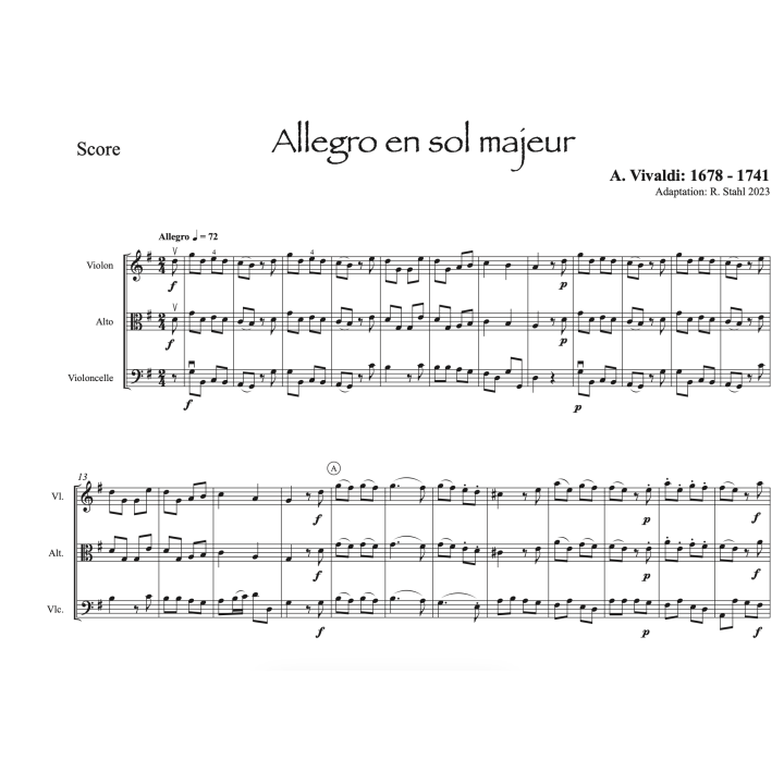 Vivaldi - Allegro pour trio à cordes