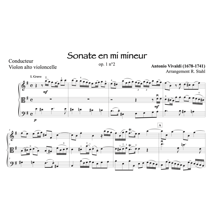 Vivaldi - Sonate op.1 n°2 - Trio à cordes