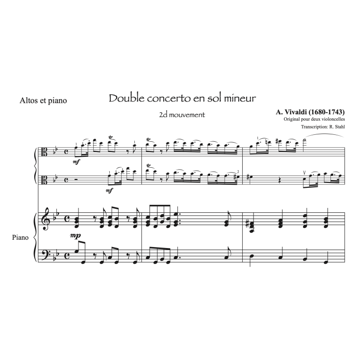 Vivaldi. Concerto pour 2 altos en sol mineur