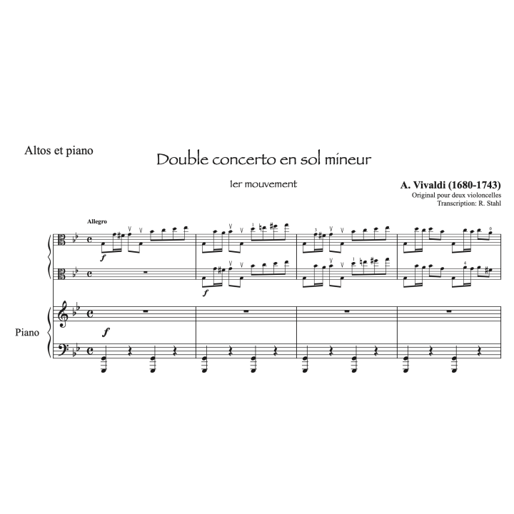 Vivaldi. Concerto pour 2 altos en sol mineur