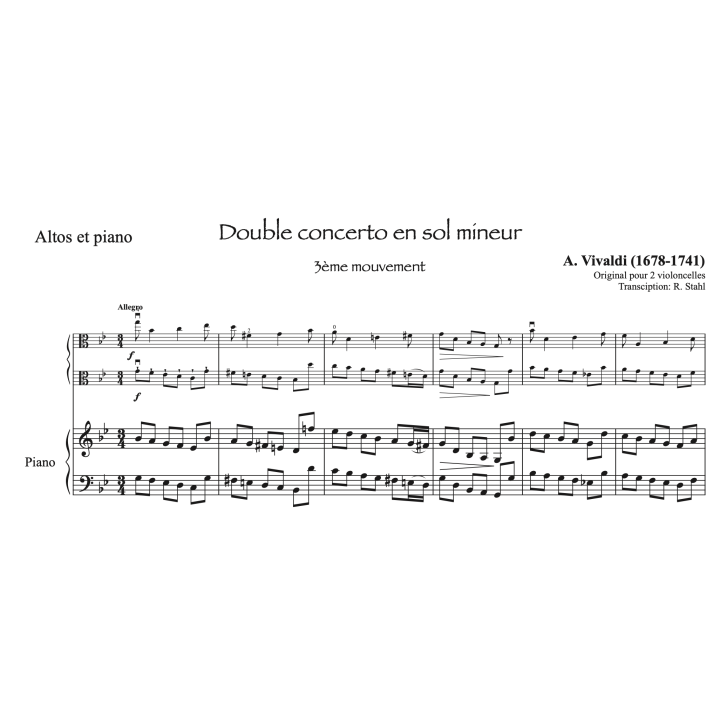 Vivaldi. Concerto pour 2 altos en sol mineur