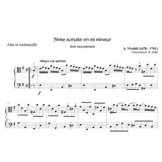 Vivaldi - Sonate en mi mineur pour alto et violoncelle