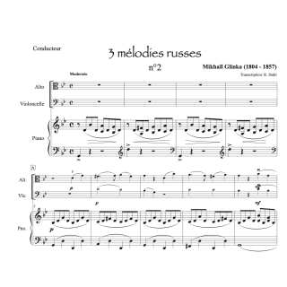 Glinka - 2ème mélodie russe - alto violoncelle et piano