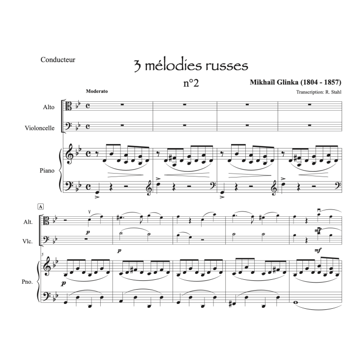 Glinka - 2ème mélodie russe - alto violoncelle et piano