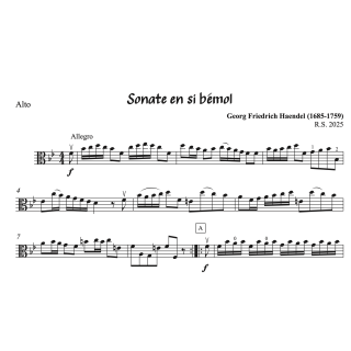Haendel - Sonatę pour alto en sib majeur