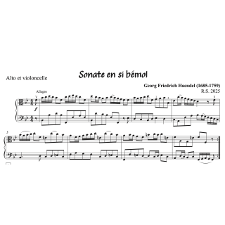 Haendel - Sonate en sib majeur pour alto et violoncelle