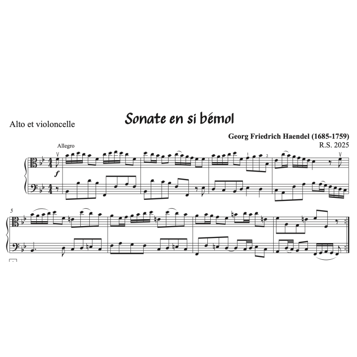 Haendel - Sonate en sib majeur pour alto et violoncelle