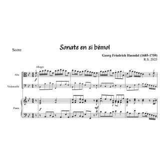 Haendel - Sonate en sib pour alto et violoncelle (et piano)