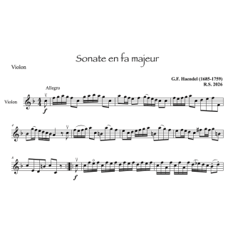 Haendel - Sonate en fa majeur - Violon et piano