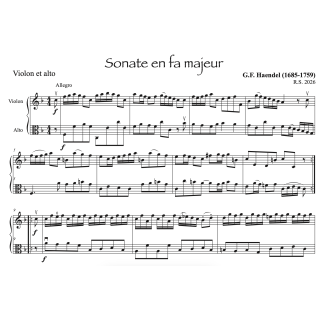 Haendel - Sonate en fa majeur pour violon et alto