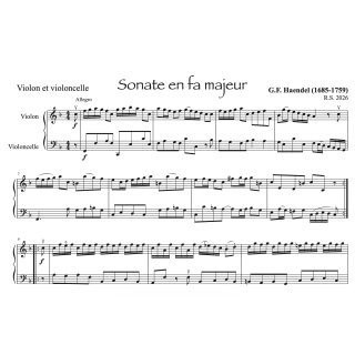 Handel - Sonate en fa majeur - Violon et violoncelle