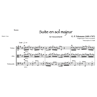 Telemann - Suite en sol pour trio à cordes