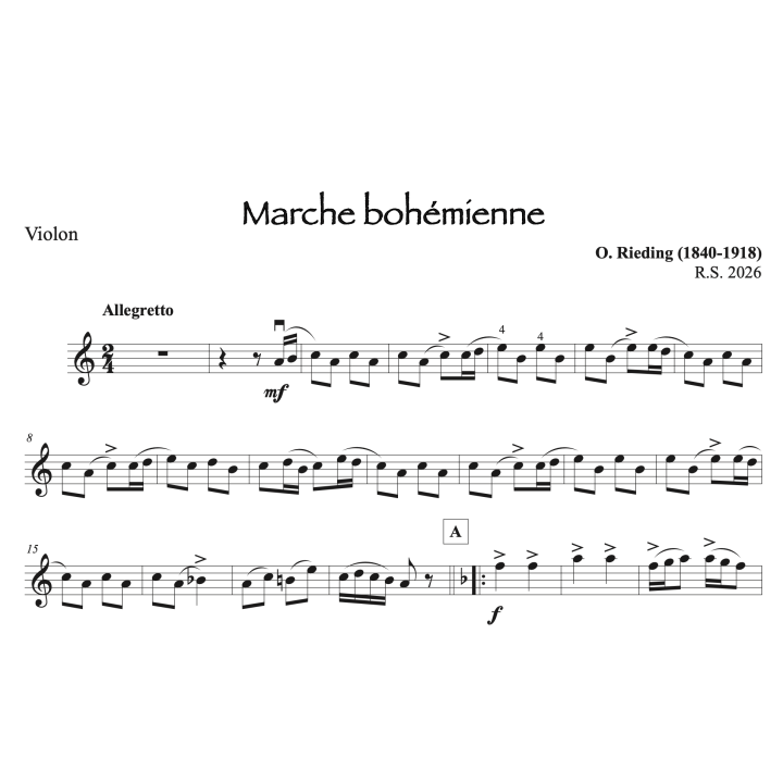 Rieding - Marche bohémienne - Violon et piano
