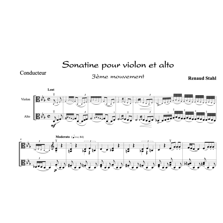 Stahl - Sonatine pour violon et alto