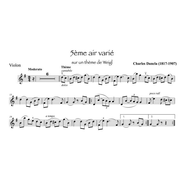 Dancla:  5ème air varié - Violon et piano