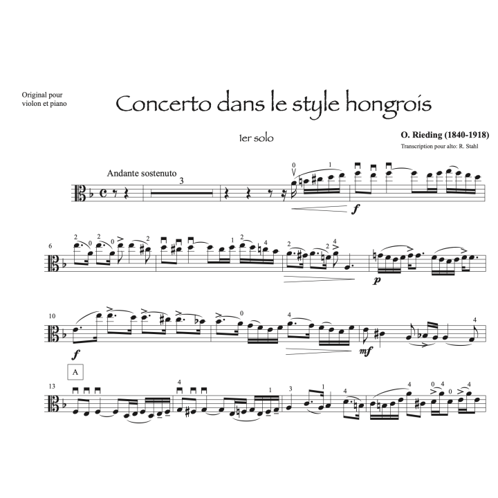 Rieding - Concerto hongrois - 1er solo - alto