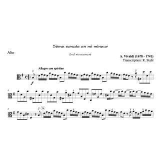 Vivaldi - Sonate en mi mineur - Alto et piano