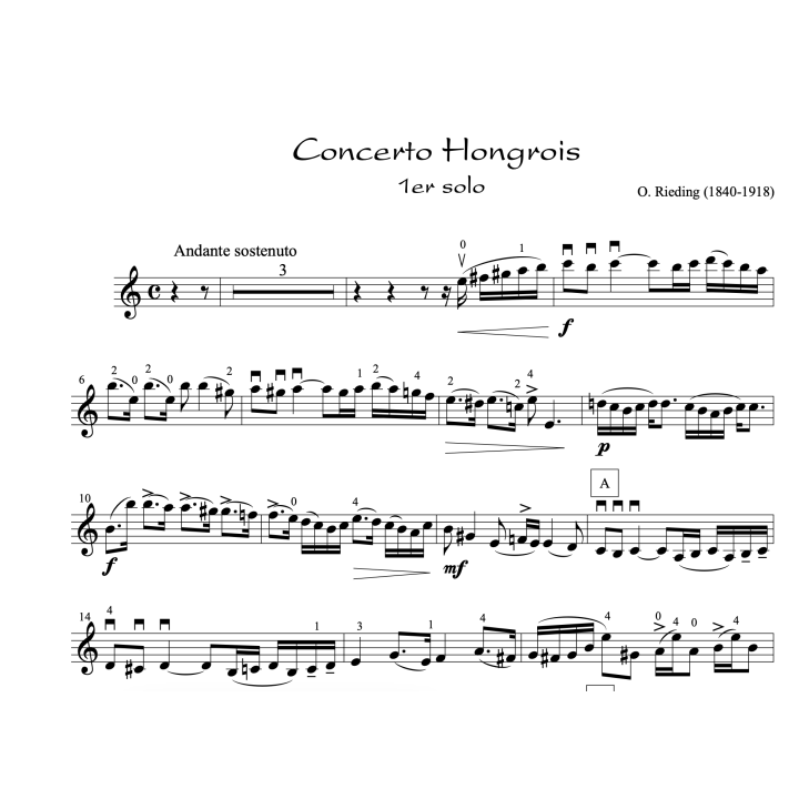 Rieding - Concerto hongrois - 1er solo - Violon et piano