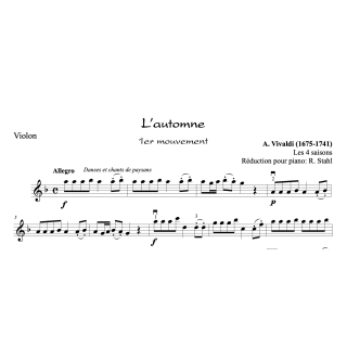 Vivaldi - L'automne - Violon et piano