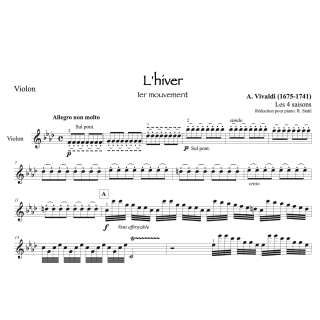 Vivaldi - L'hiver - Violon et piano