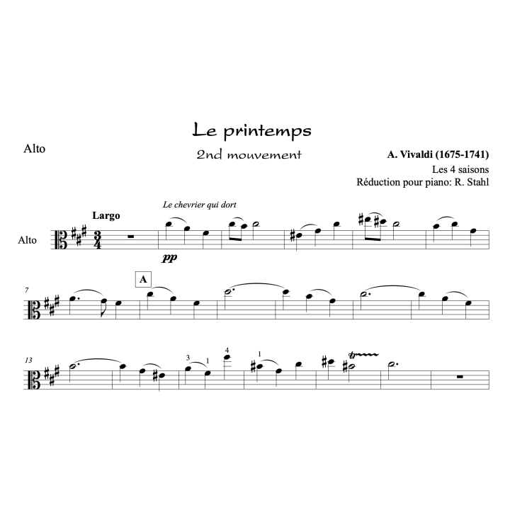 Vivaldi - Le printemps - Alto et piano