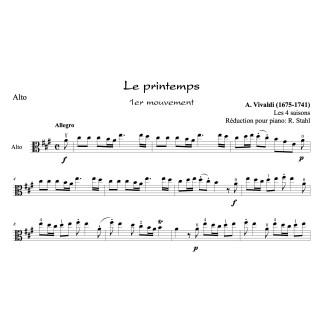 Vivaldi - Le printemps - Alto et piano