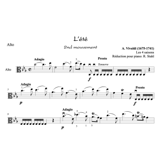 Vivaldi - L'été - Alto et piano
