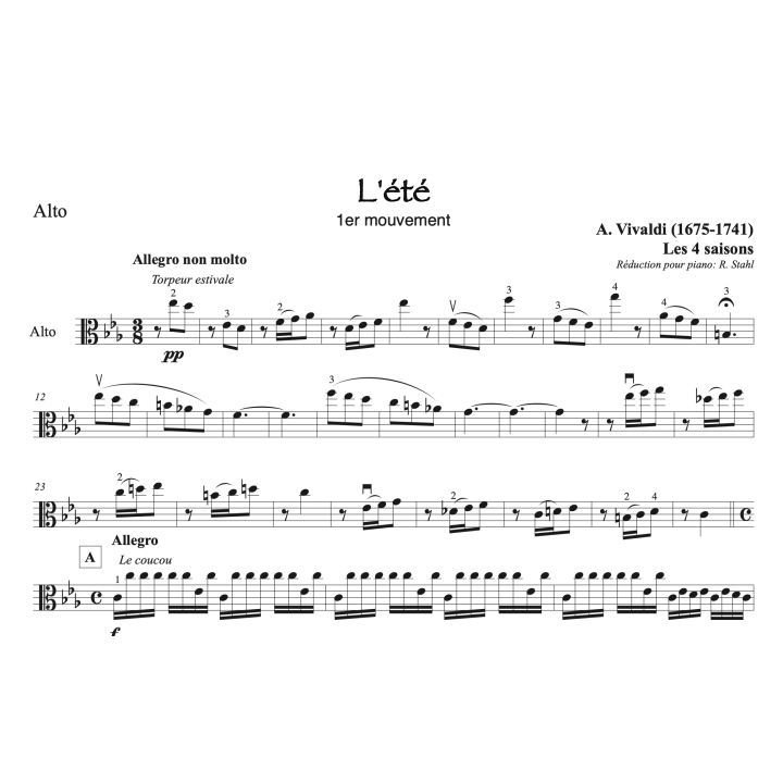 Vivaldi - L'été - Alto et piano