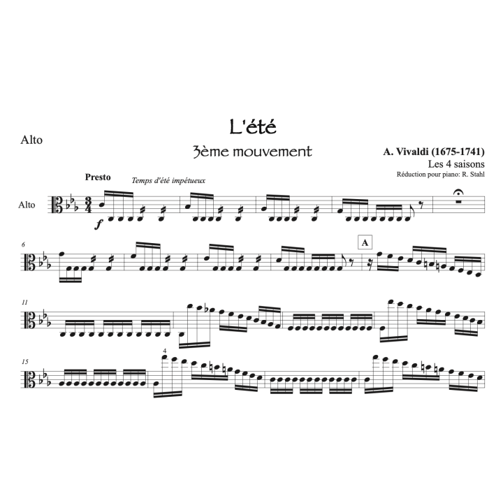 Vivaldi - L'été - Alto et piano