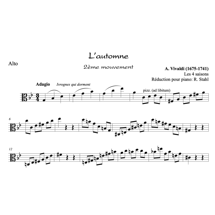 Vivaldi - L'automne - Alto et piano