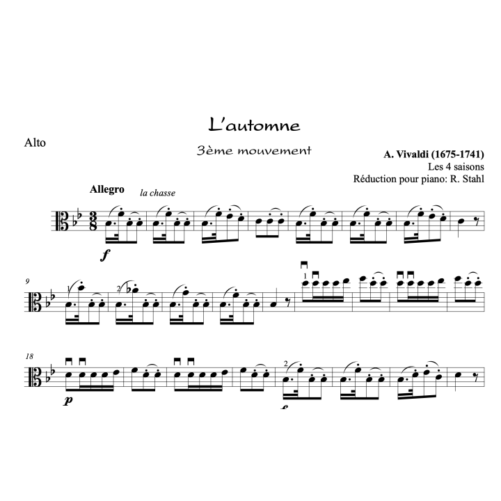 Vivaldi - L'automne - Alto et piano
