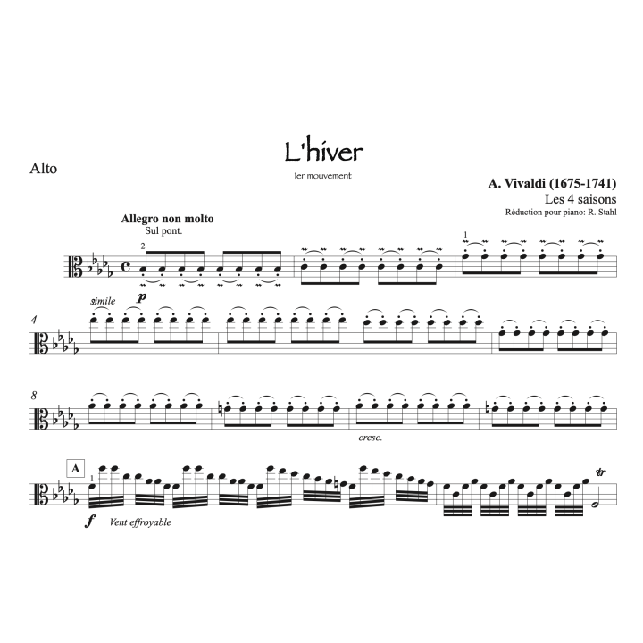 Vivaldi - L'hiver - Alto et piano