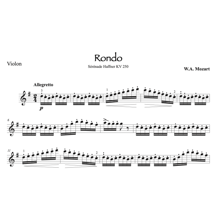 Mozart - Rondo - Violon et piano