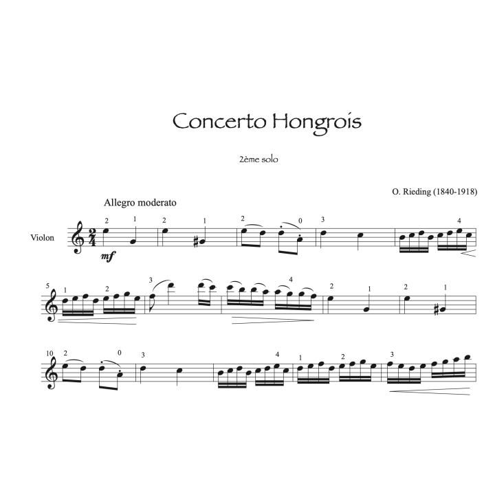 Rieding - Concerto hongrois - 2ème solo - violon et piano