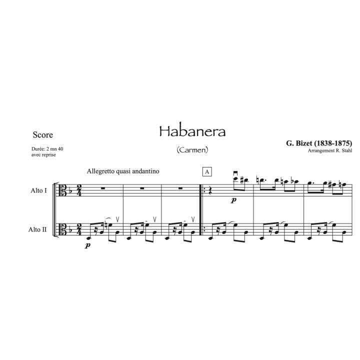 Bizet - Carmen - Habanera et Toréador - 2 altos