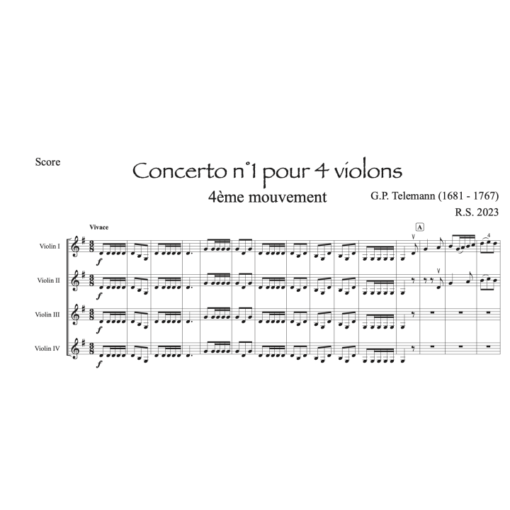 Telemann - concerto à 4 violons n°1