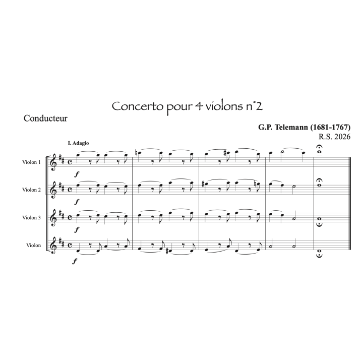 Telemann - Concerto pour 4 violons n°2