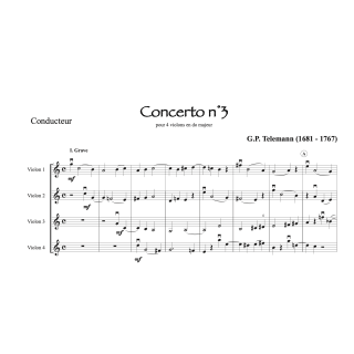 Telemann - Concerto pour 4 violons n°3