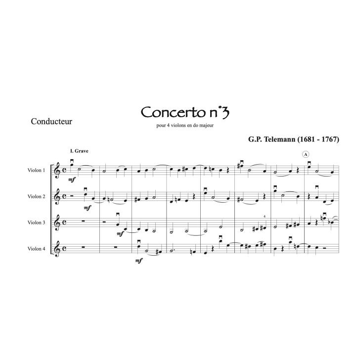 Telemann - Concerto pour 4 violons n°3