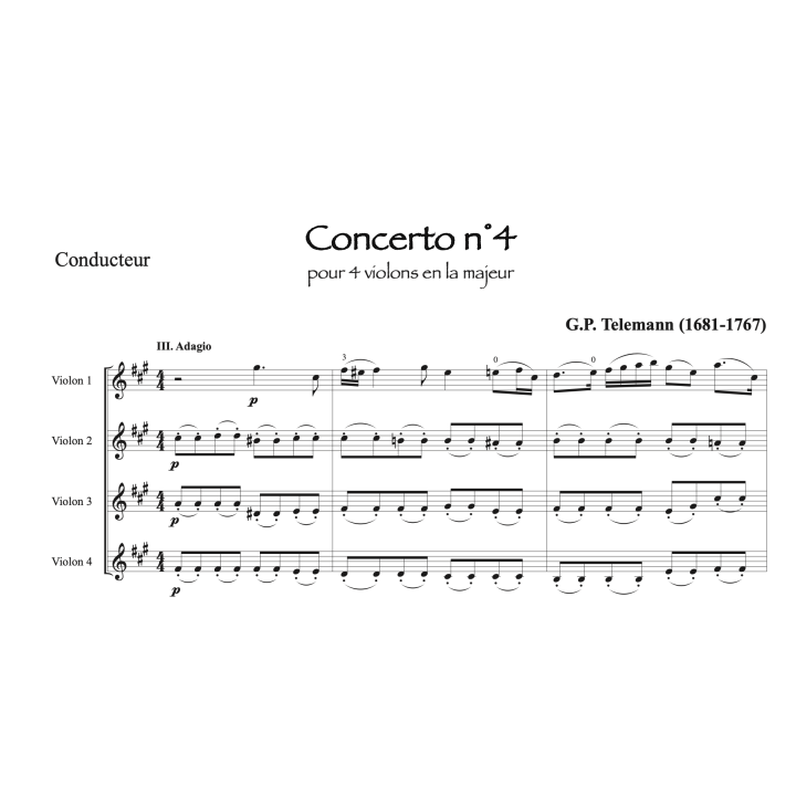 Telemann - Concerto pour 4 violons n°4