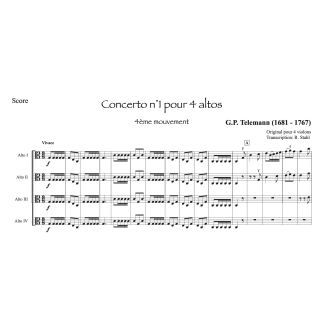 Telemann - Concerto n°1 pour 4 altos